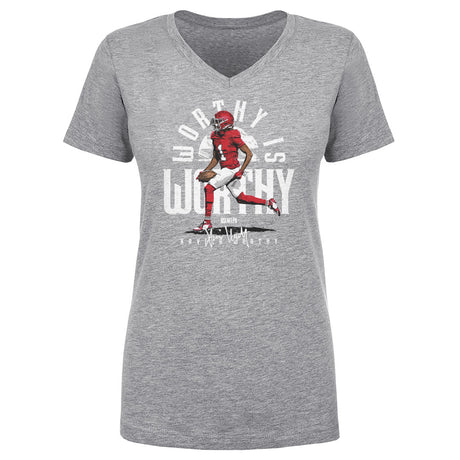 Xavier Worthy Women's V-Neck T-Shirt | 500 LEVEL