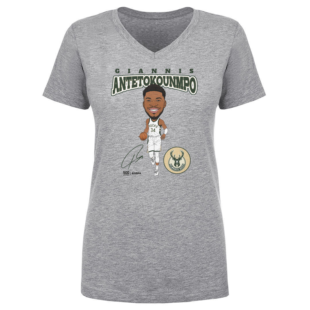 Giannis Antetokounmpo Women's V-Neck T-Shirt | 500 LEVEL