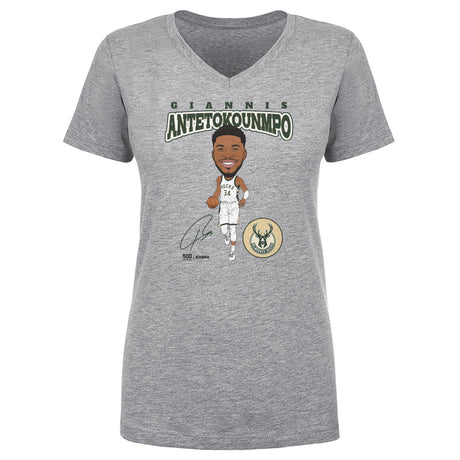 Giannis Antetokounmpo Women's V-Neck T-Shirt | 500 LEVEL