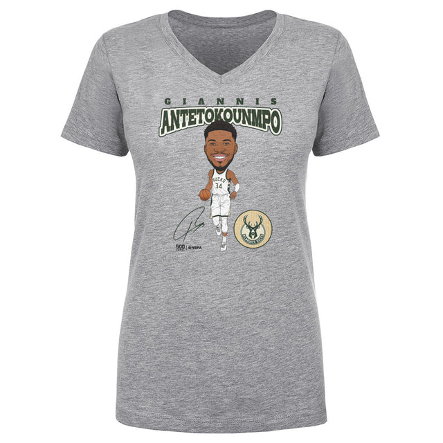 Giannis Antetokounmpo Women's V-Neck T-Shirt | 500 LEVEL