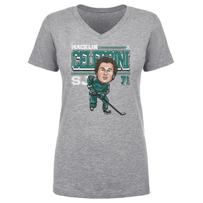Macklin Celebrini Women's V-Neck T-Shirt | 500 LEVEL