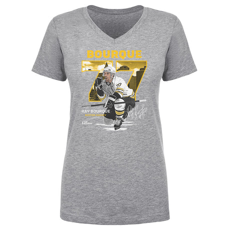 Ray Bourque Women's V-Neck T-Shirt | 500 LEVEL