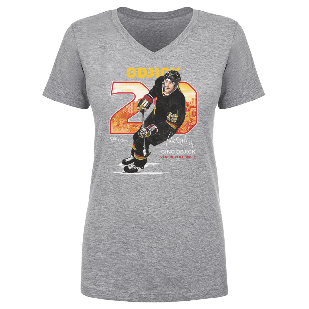 Gino Odjick Women's V-Neck T-Shirt | 500 LEVEL