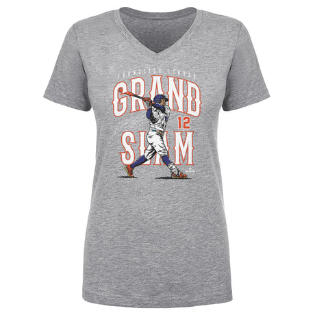 Francisco Lindor Women's V-Neck T-Shirt | 500 LEVEL