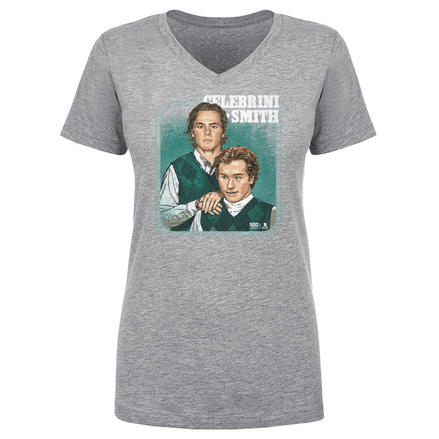 Macklin Celebrini Women's V-Neck T-Shirt | 500 LEVEL