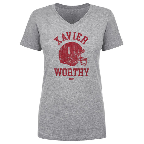 Xavier Worthy Women's V-Neck T-Shirt | 500 LEVEL