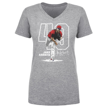 Jake Arrieta Women's V-Neck T-Shirt | 500 LEVEL