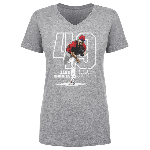Jake Arrieta Women's V-Neck T-Shirt | 500 LEVEL