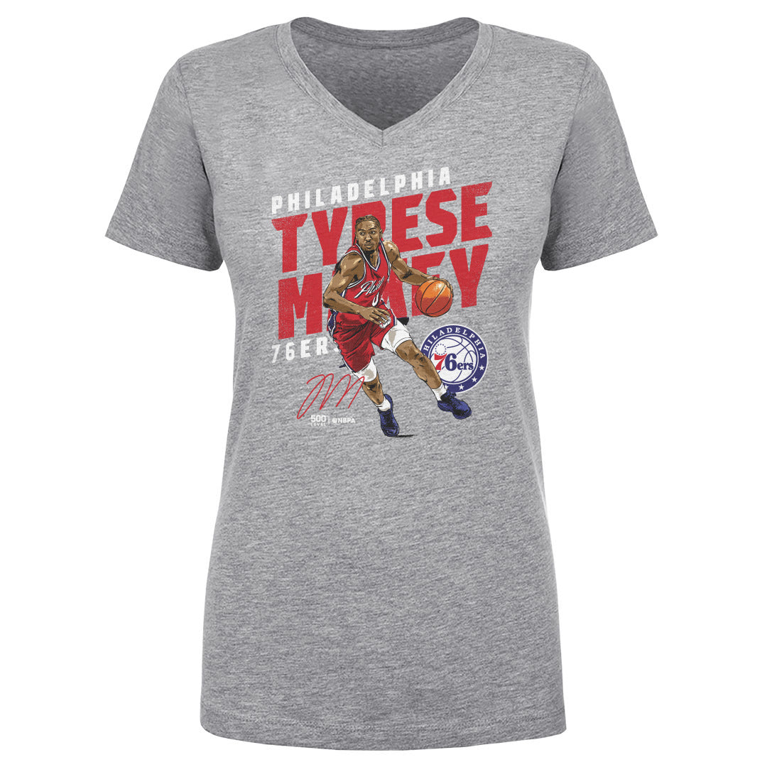 Tyrese Maxey Women's V-Neck T-Shirt | 500 LEVEL