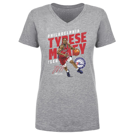 Tyrese Maxey Women's V-Neck T-Shirt | 500 LEVEL