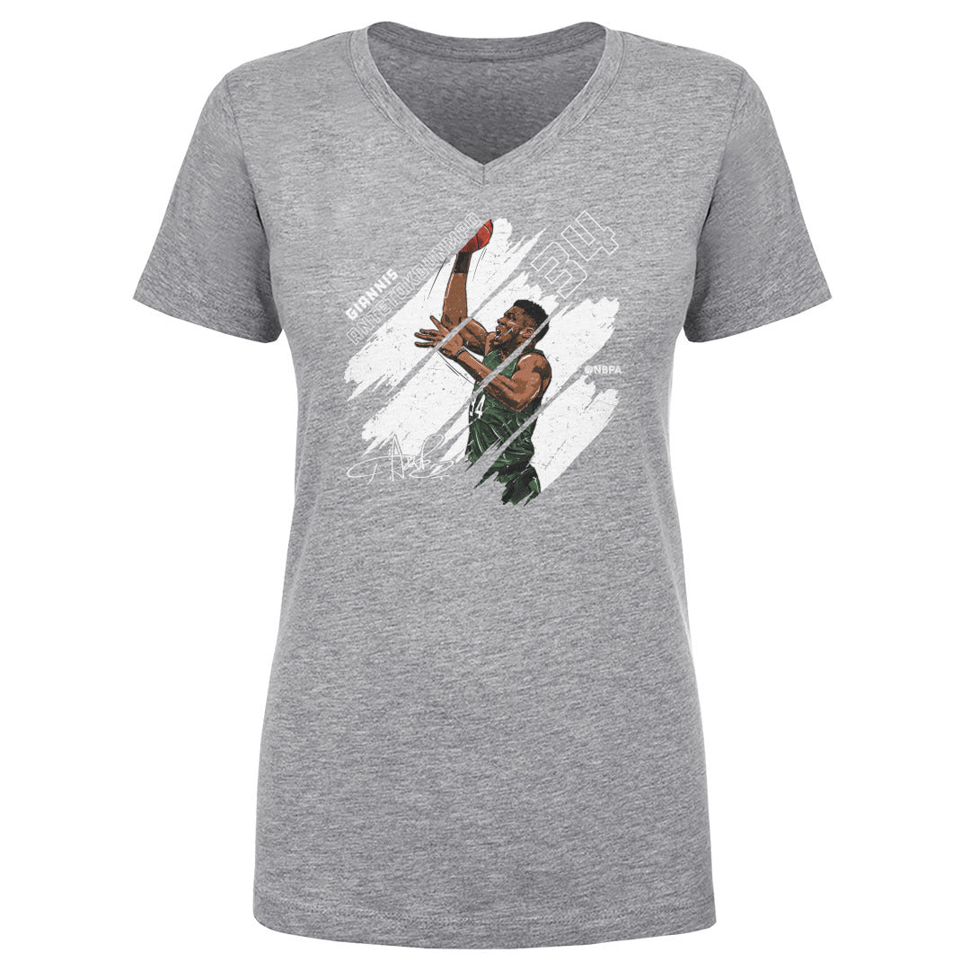 Giannis Antetokounmpo Women's V-Neck T-Shirt | 500 LEVEL