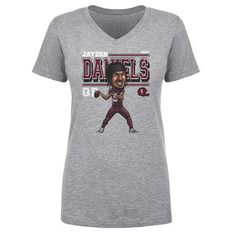 Jayden Daniels Women's V-Neck T-Shirt | 500 LEVEL