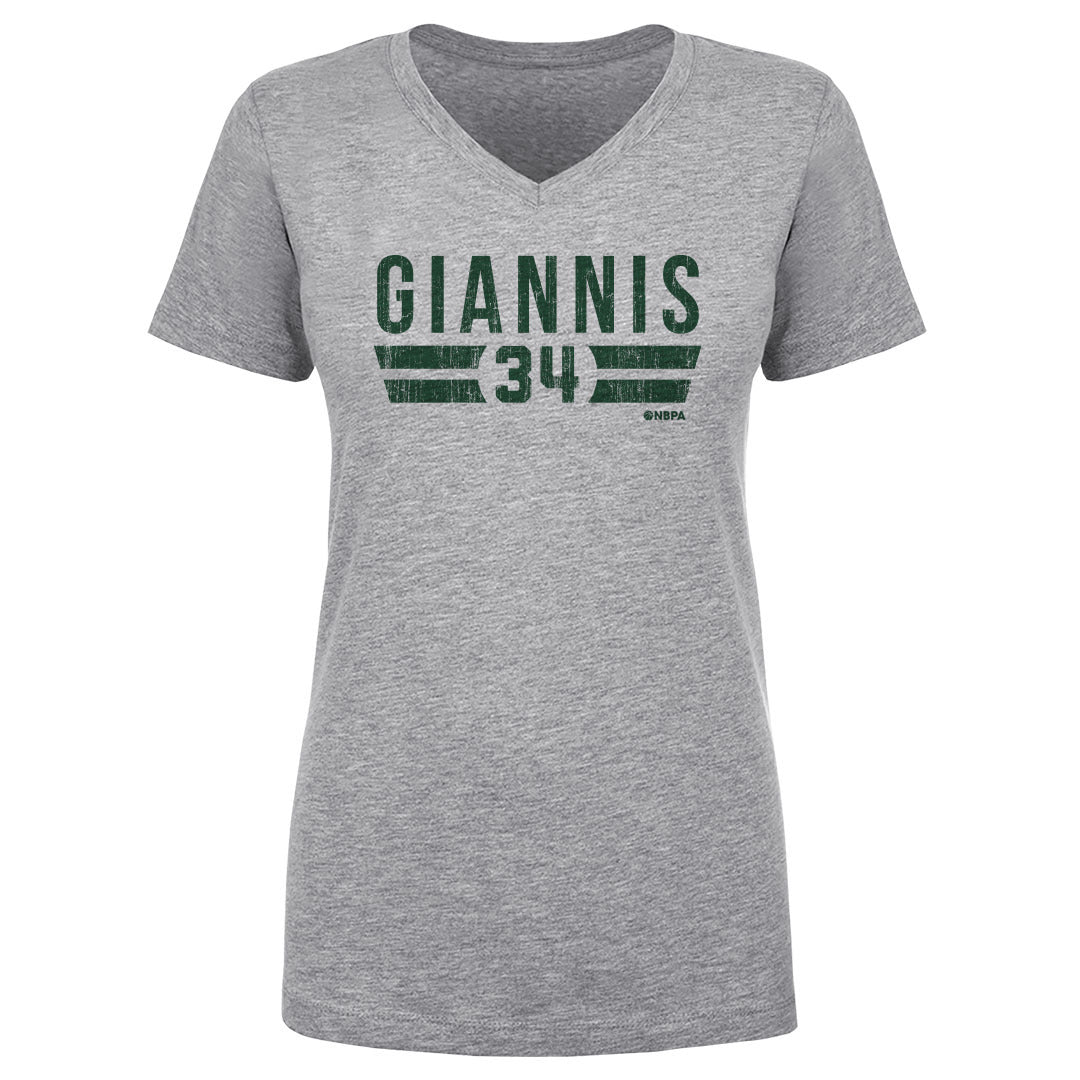 Giannis Antetokounmpo Women's V-Neck T-Shirt | 500 LEVEL