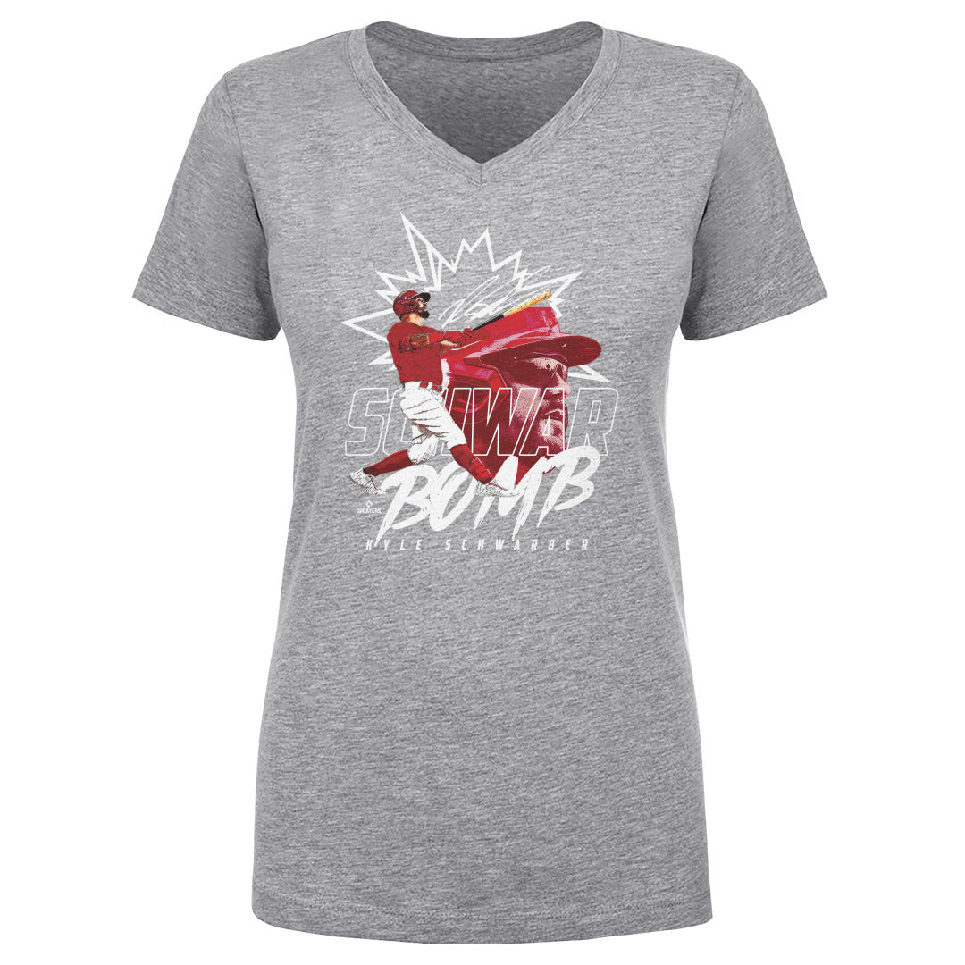 Kyle Schwarber Women's V-Neck T-Shirt | 500 LEVEL