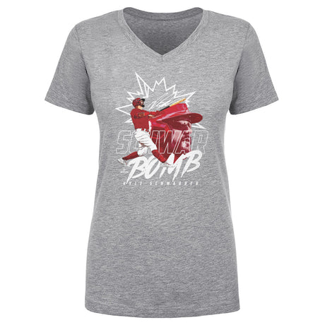 Kyle Schwarber Women's V-Neck T-Shirt | 500 LEVEL