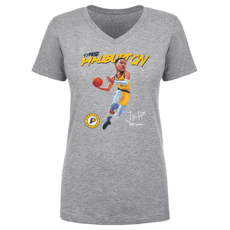 Tyrese Haliburton Women's V-Neck T-Shirt | 500 LEVEL