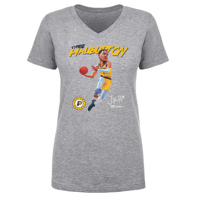 Tyrese Haliburton Women's V-Neck T-Shirt | 500 LEVEL