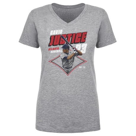 David Justice Women's V-Neck T-Shirt | 500 LEVEL