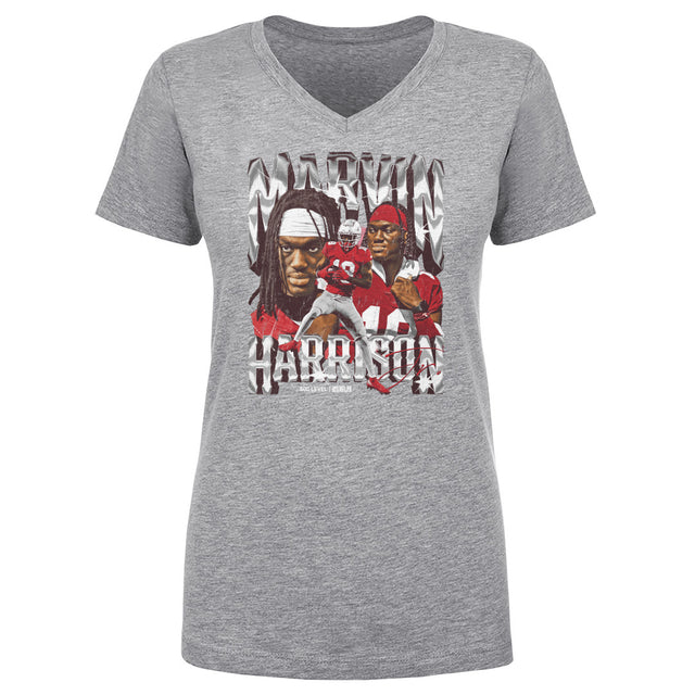 Marvin Harrison Jr. Women's V-Neck T-Shirt | 500 LEVEL