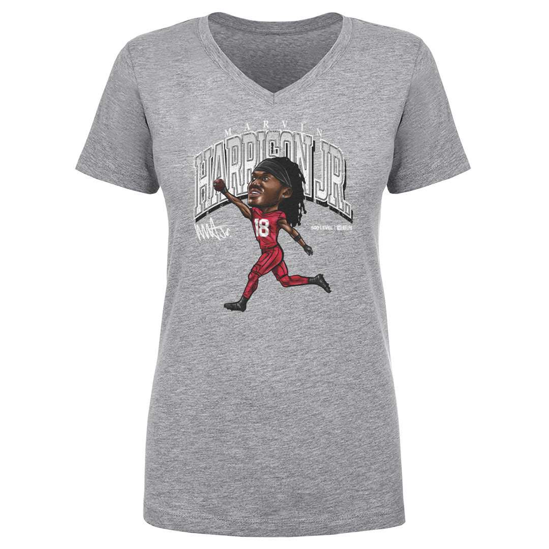 Marvin Harrison Jr. Women's V-Neck T-Shirt | 500 LEVEL
