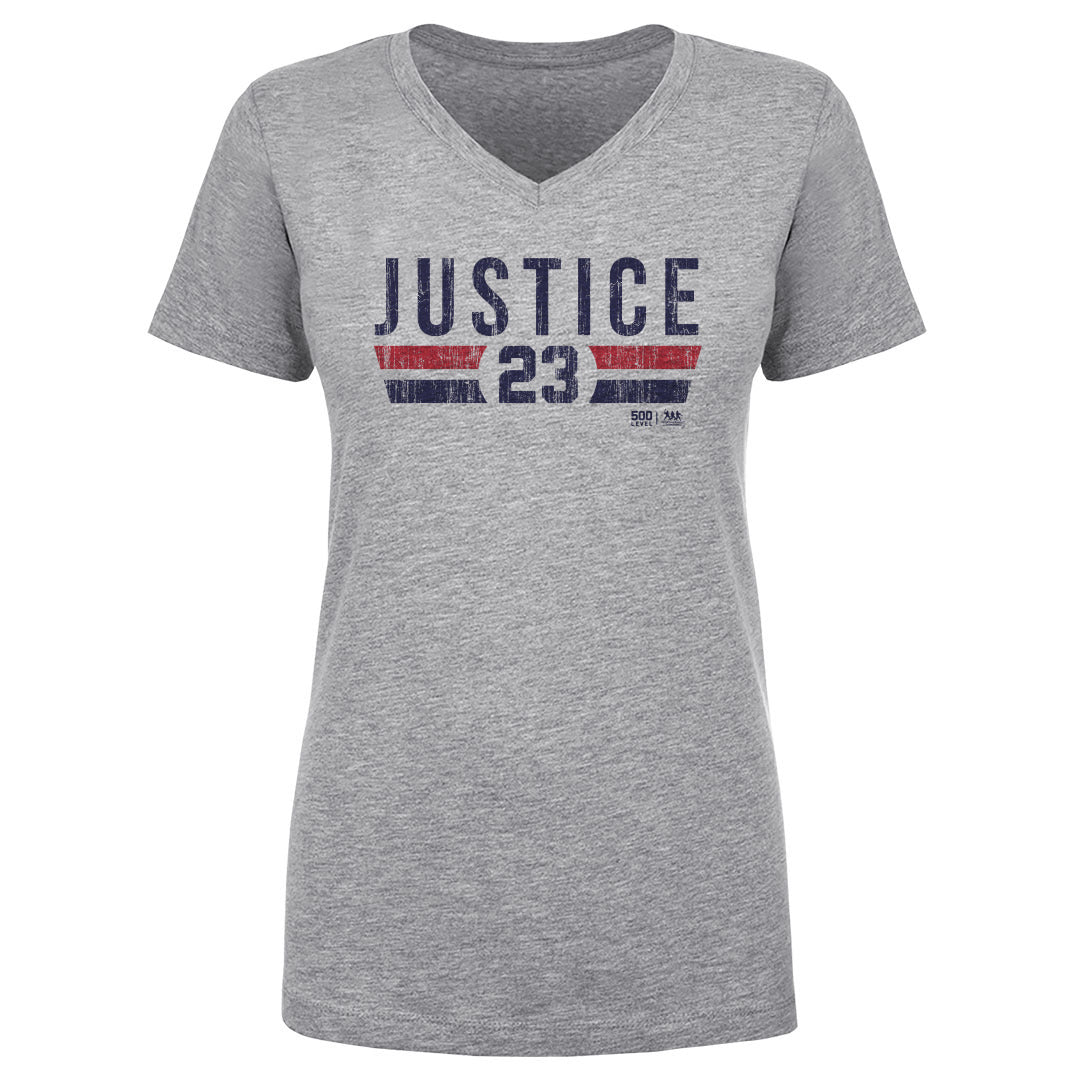 David Justice Women's V-Neck T-Shirt | 500 LEVEL