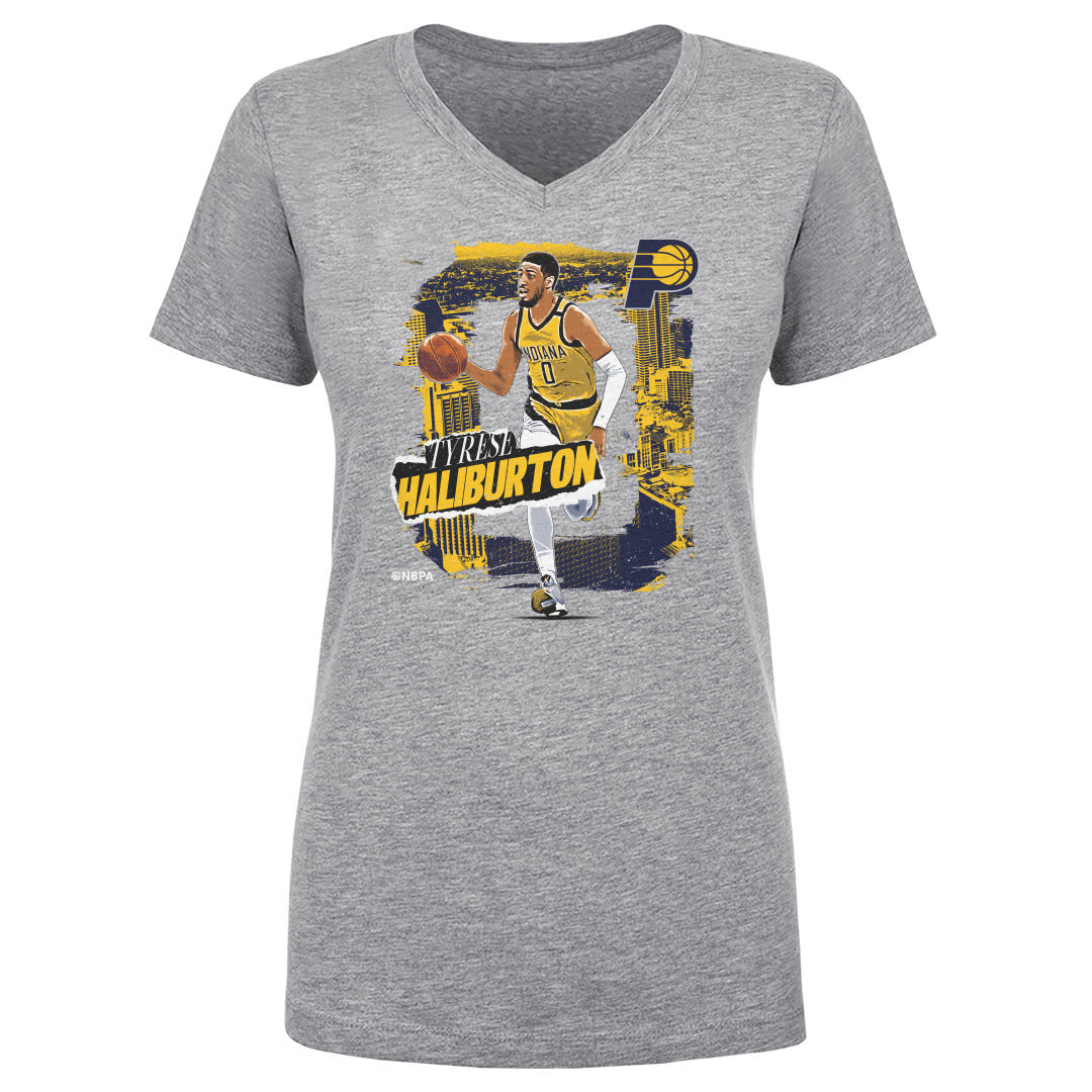 Tyrese Haliburton Women's V-Neck T-Shirt | 500 LEVEL