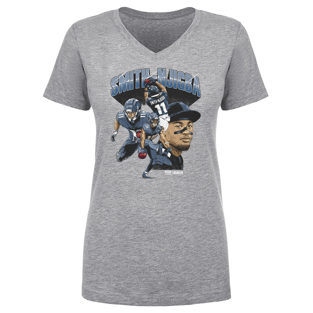 Jaxon Smith-Njigba Women's V-Neck T-Shirt | 500 LEVEL
