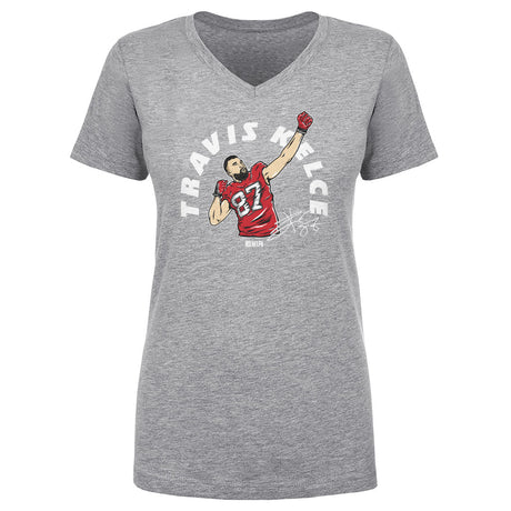 Travis Kelce Women's V-Neck T-Shirt | 500 LEVEL