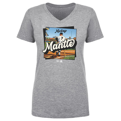 Mickey Mantle Women's V-Neck T-Shirt | 500 LEVEL