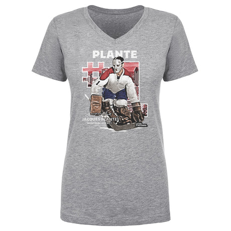 Jacques Plante Women's V-Neck T-Shirt | 500 LEVEL
