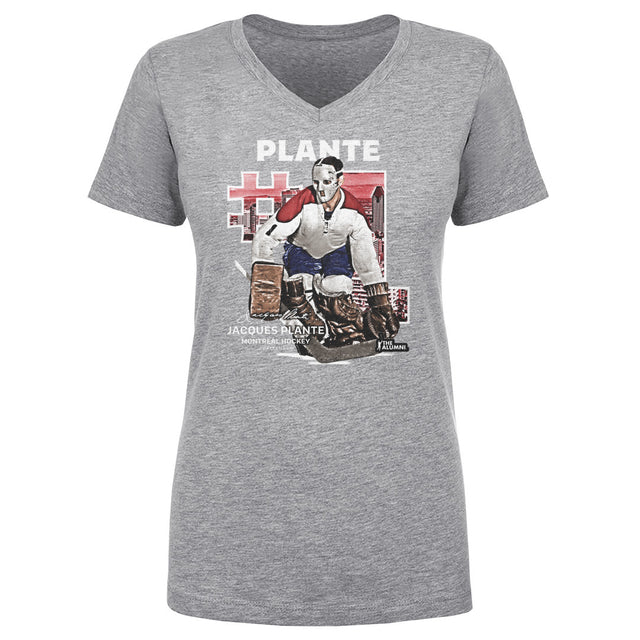 Jacques Plante Women's V-Neck T-Shirt | 500 LEVEL