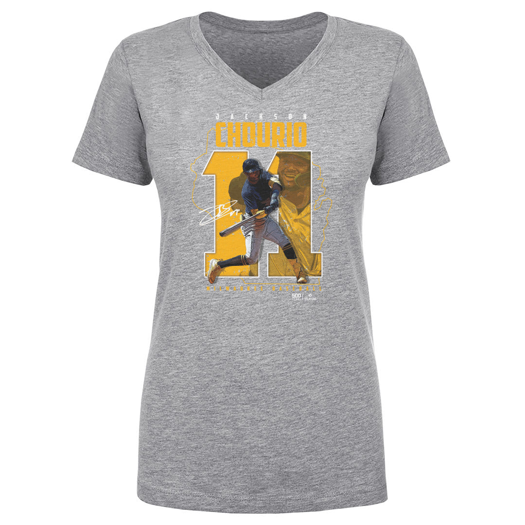 Jackson Chourio Women's V-Neck T-Shirt | 500 LEVEL