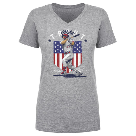 Mike Trout Women's V-Neck T-Shirt | 500 LEVEL