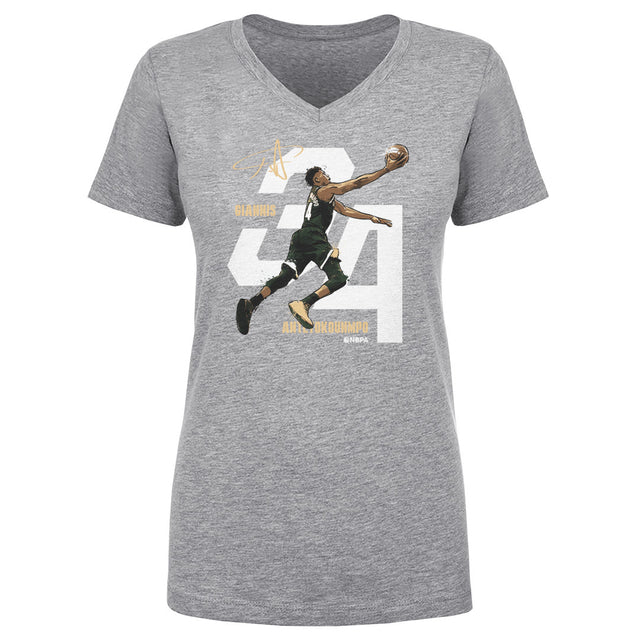 Giannis Antetokounmpo Women's V-Neck T-Shirt | 500 LEVEL