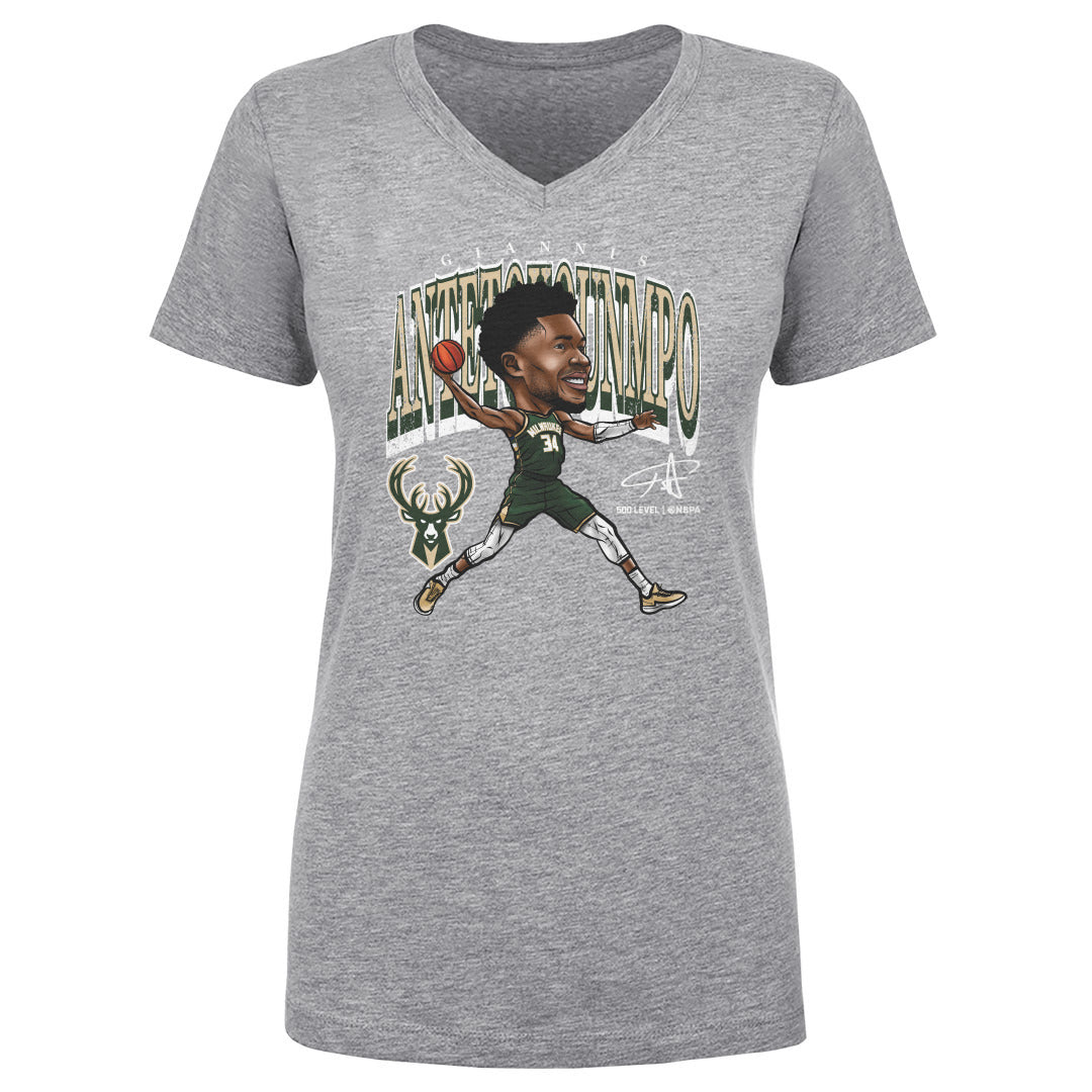 Giannis Antetokounmpo Women's V-Neck T-Shirt | 500 LEVEL