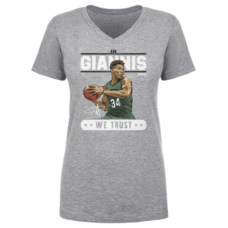 Giannis Antetokounmpo Women's V-Neck T-Shirt | 500 LEVEL