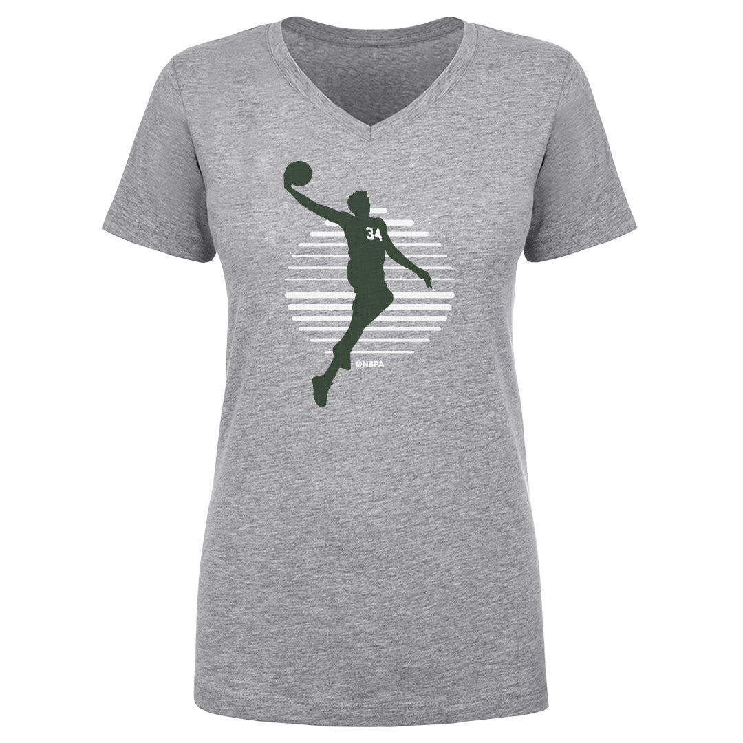 Giannis Antetokounmpo Women's V-Neck T-Shirt | 500 LEVEL