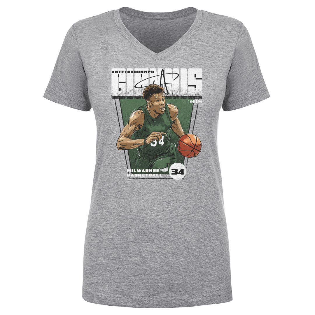 Giannis Antetokounmpo Women's V-Neck T-Shirt | 500 LEVEL