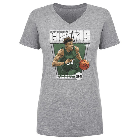 Giannis Antetokounmpo Women's V-Neck T-Shirt | 500 LEVEL