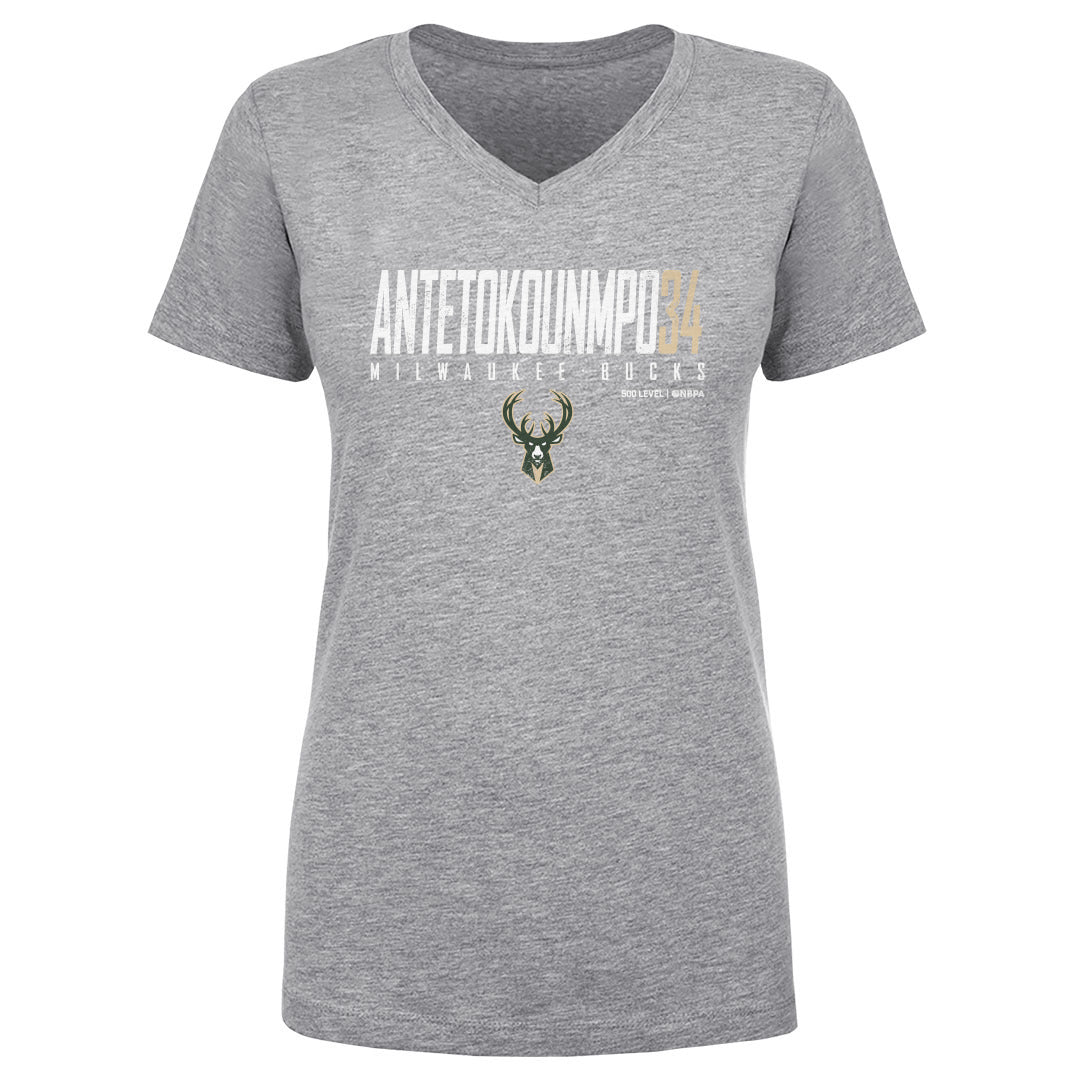 Giannis Antetokounmpo Women's V-Neck T-Shirt | 500 LEVEL
