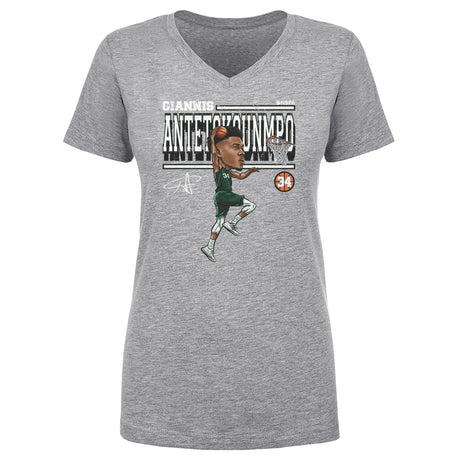 Giannis Antetokounmpo Women's V-Neck T-Shirt | 500 LEVEL
