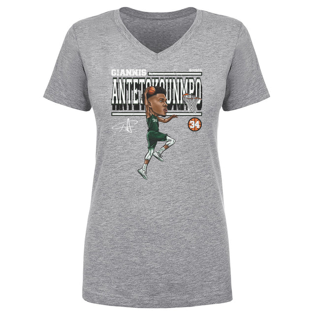 Giannis Antetokounmpo Women's V-Neck T-Shirt | 500 LEVEL