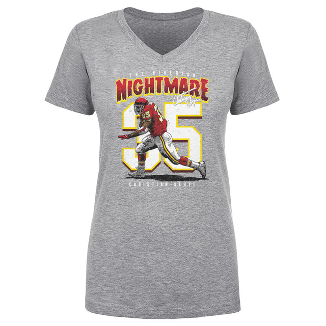 Christian Okoye Women's V-Neck T-Shirt | 500 LEVEL