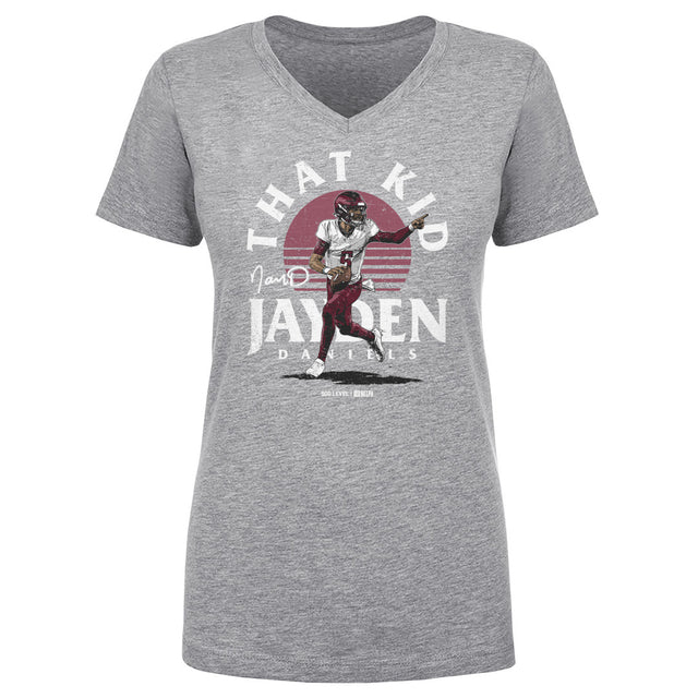 Jayden Daniels Women's V-Neck T-Shirt | 500 LEVEL