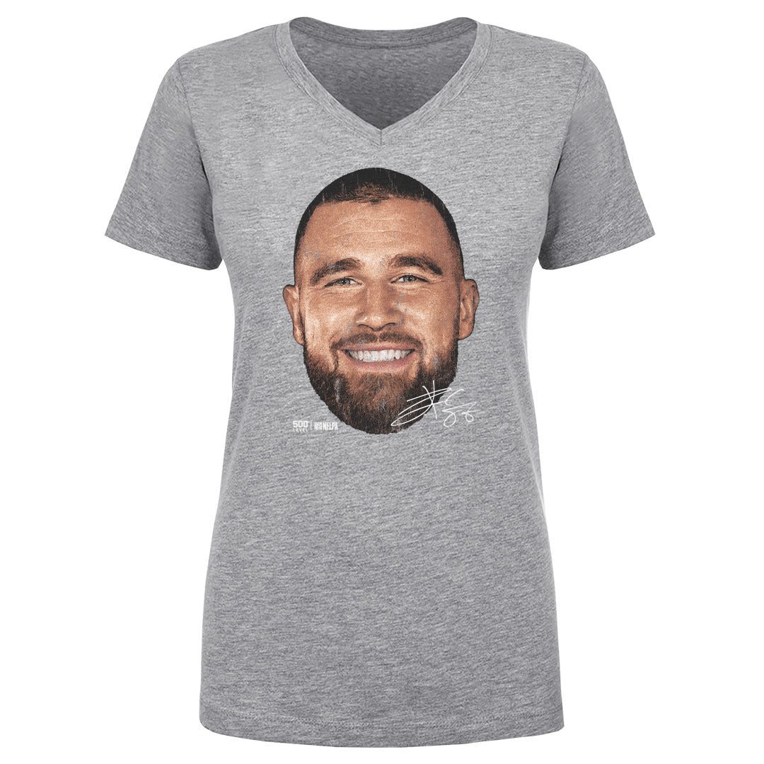 Travis Kelce Women's V-Neck T-Shirt | 500 LEVEL