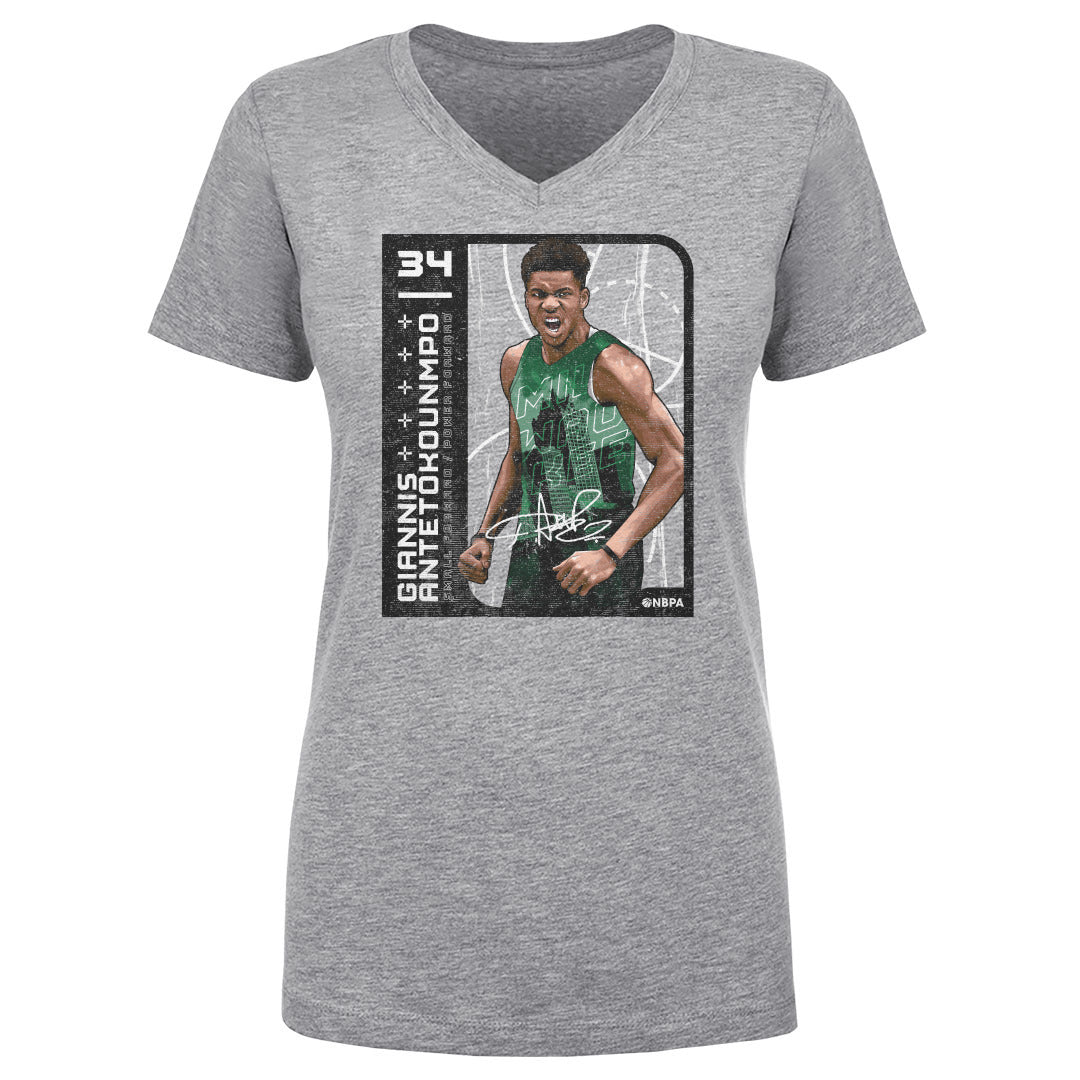 Giannis Antetokounmpo Women's V-Neck T-Shirt | 500 LEVEL