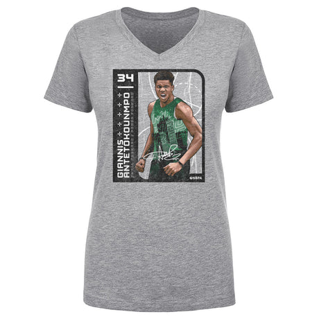 Giannis Antetokounmpo Women's V-Neck T-Shirt | 500 LEVEL