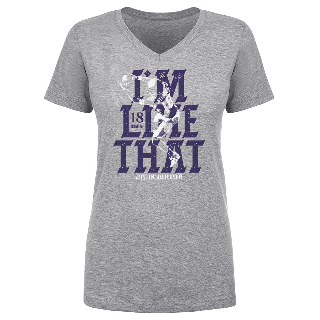 Justin Jefferson Women's V-Neck T-Shirt | 500 LEVEL