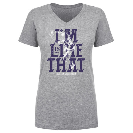 Justin Jefferson Women's V-Neck T-Shirt | 500 LEVEL