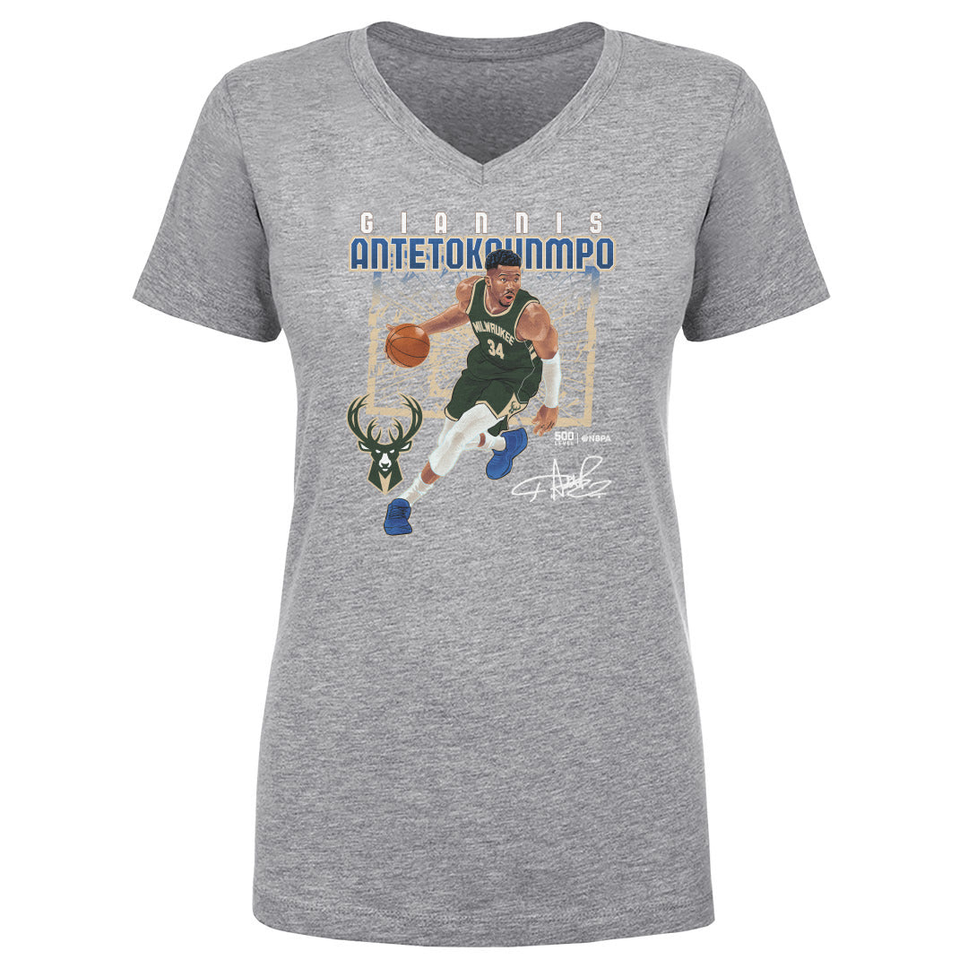 Giannis Antetokounmpo Women's V-Neck T-Shirt | 500 LEVEL